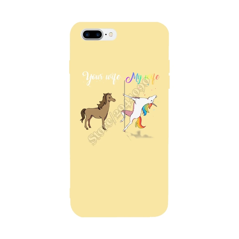 Новый ваша жена моя Единорог для iPhone 6 S 7 8 Plus Мягкие TPU ультра-тонкий защитить