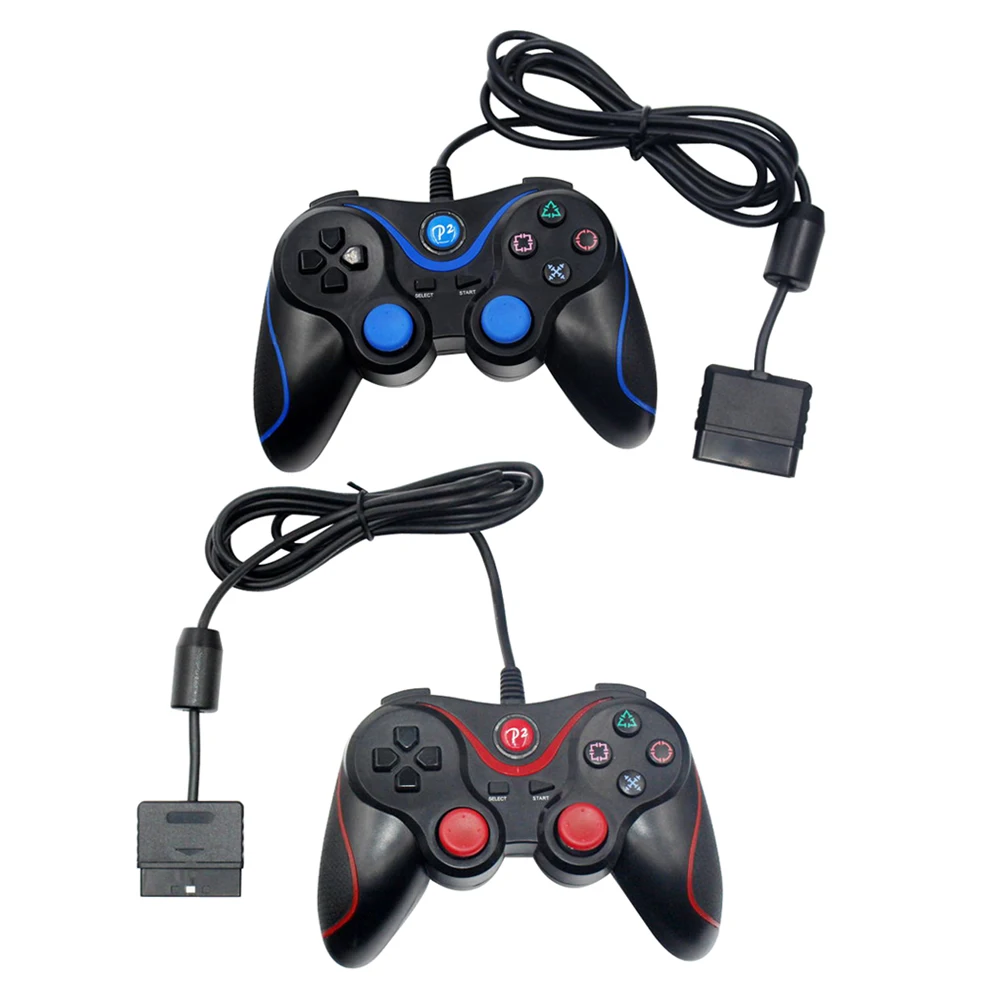 Проводной игровой вибрирующий контроллер джойстик для Sony PlayStation 2 консоли