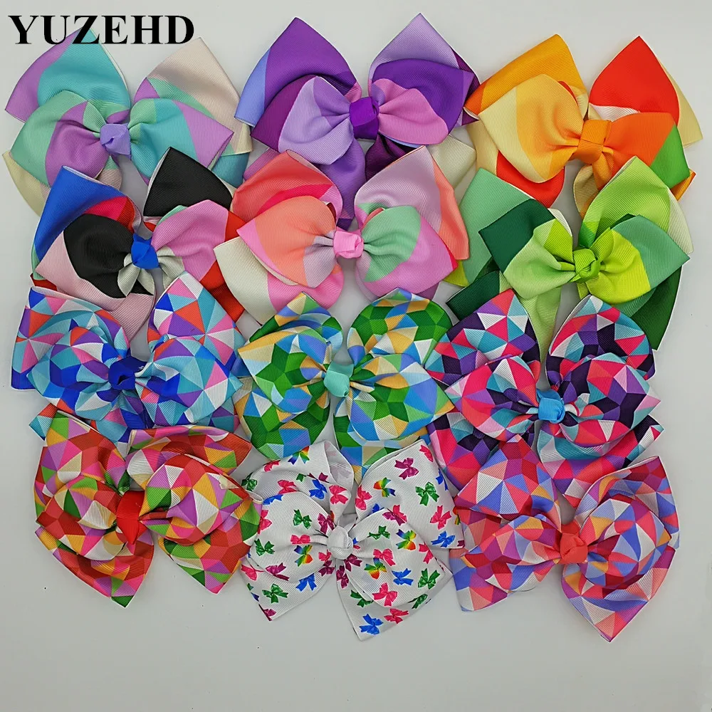 30 шт. Cartton Grosgrain ленты банты, заколки для волос 3 ''Единорог узор Луки с зажимы «крокодил» для школьницы Бутик волос лук