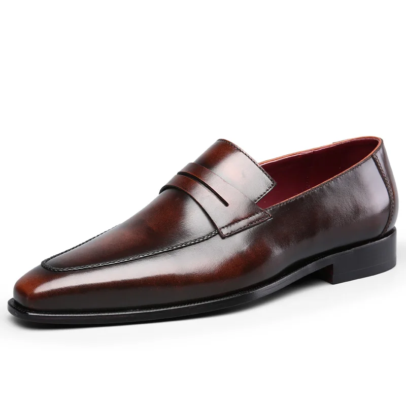 TERSE_100 % ручной работы натуральная кожа обувь итальянская мужская кожаная Лоферы