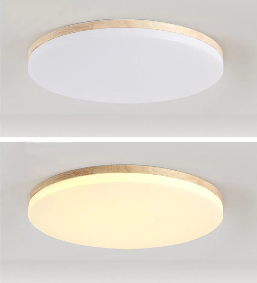 Ultra-thin 5cm wooden Acrylic led ceiling lights for living/dining room home Lighting 60w 96w modern large ceiling lamp fixture