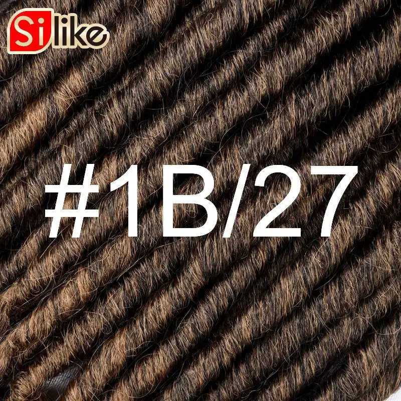 #18 Silike Goddess Faux Locs 14 18 дюймов вязанные крючком косички волосы синтетические косички Наращивание волос 24 стойки/упаковка - Цвет: #18