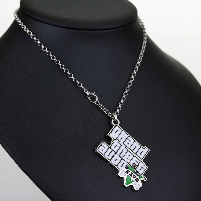 Классическое ожерелье из игры GTA с подвеской в виде Grand Theft Auto для мужчин ожерелья