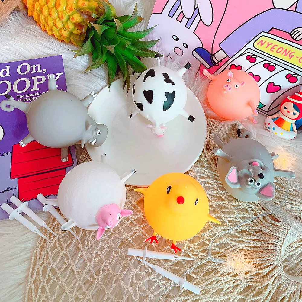 Креативный снятие стресса Vent мягкое мультяшное Надувное животное кукла мяч для