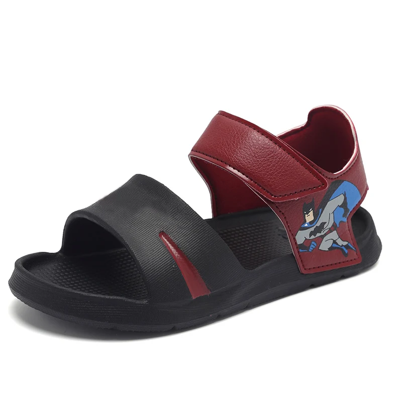 Летние супергерой Бэтмен Дети Сандалии 2018 фирменный логотип печать пляжные