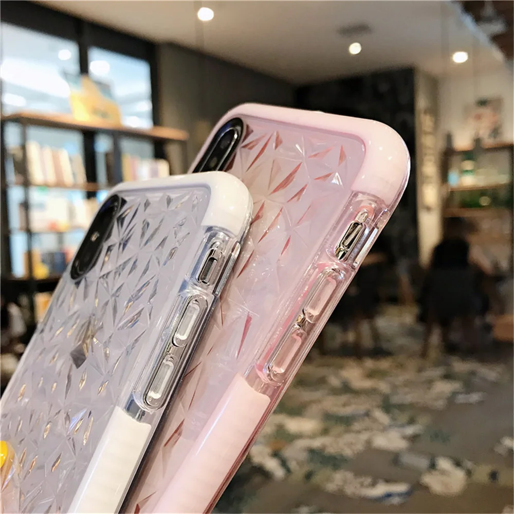 N1986N Телефон чехол для iPhone 6 6s 7 8 Plus X XR XS Max Мода 3D Алмазная текстура прозрачный мягкий ТПУ противоударный для iPhone X