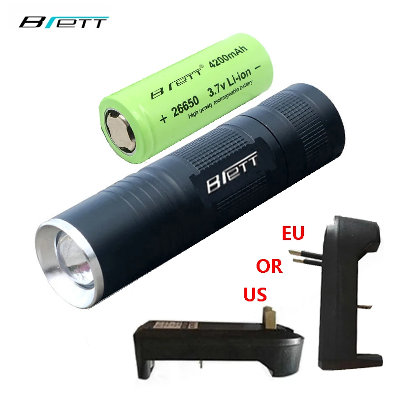 Светодиодный светодио дный фонарик xm l t6 light 18650 или 26650 батарея Открытый Велоспорт