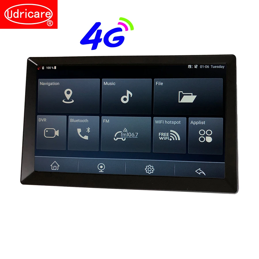 Udricare 10 дюймов 4G sim карта Android автомобильный Грузовик Автобус GPS Навигация 16G Bluetooth