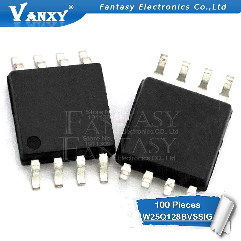 100 шт. W25Q128BVSIG 25q128bvcome 25Q128BVSIG w25q128bvcome 25Q128 SOP8 SOP SMD | Электронные компоненты и