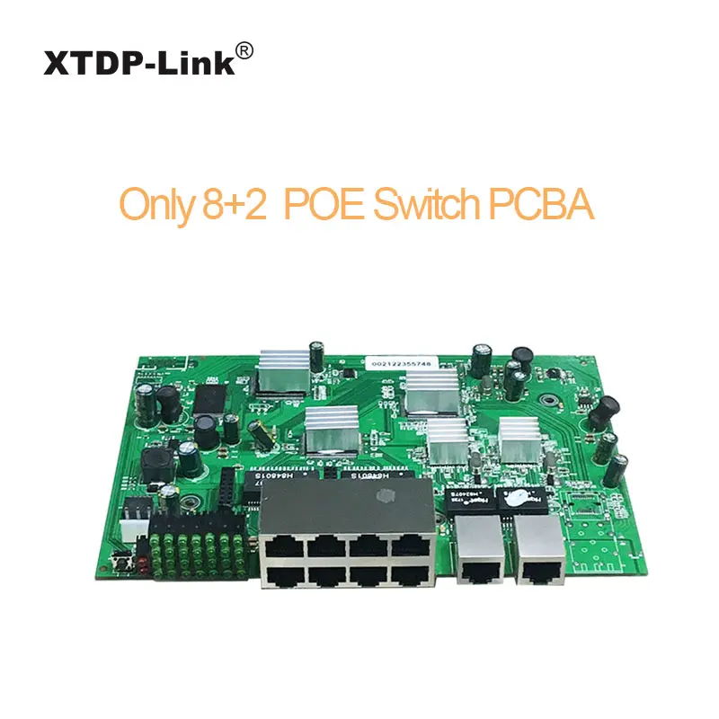 Only switch PCBA Настольное настенное крепление 8+ 2 гигабитных порта POE switch 150w IEEE802.3af/at usb-хаб 960 P/1080 P HD ip камера NVR Mini PC Buletooth wifi - Цвет: Only switch PCBA