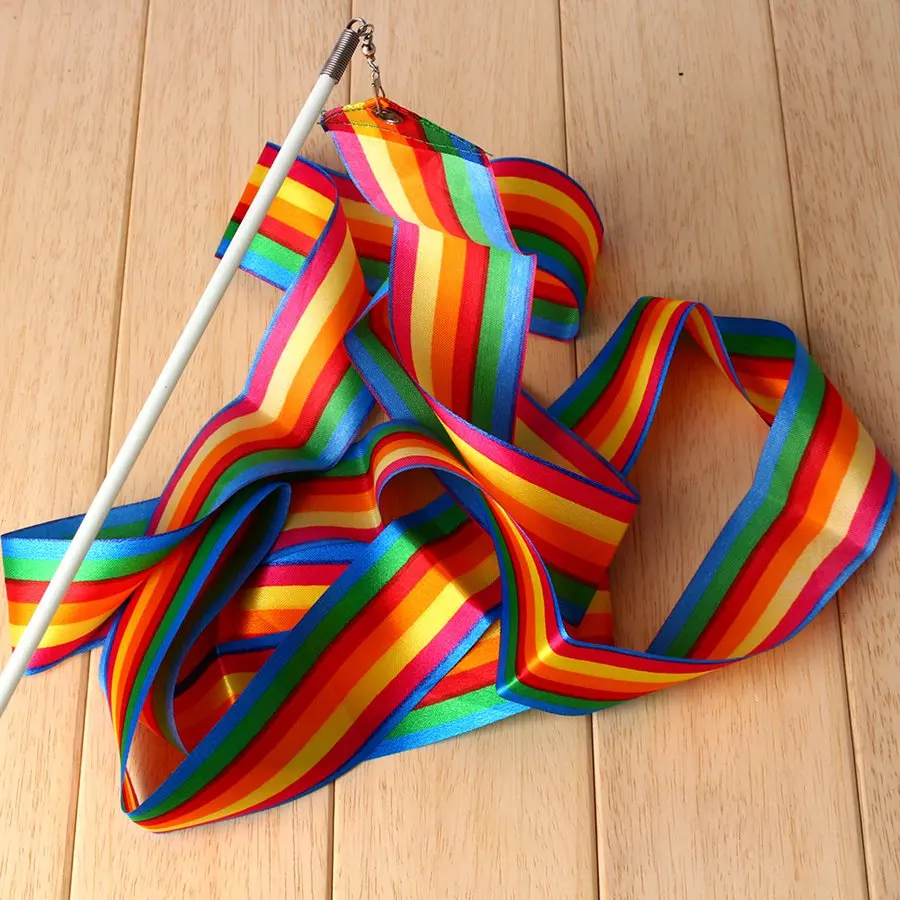 4M Colorful Gym Ribbons Dance Ribbon Rhythmic Art Gymnastic Ballet Streamer Twirling Rod Stick | Спорт и развлечения