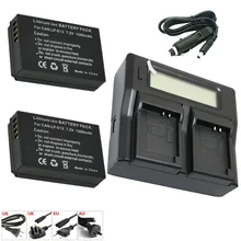Горячая продажа 2 шт LPE12 LP E12 перезаряжаемые батареи + LCD двойное