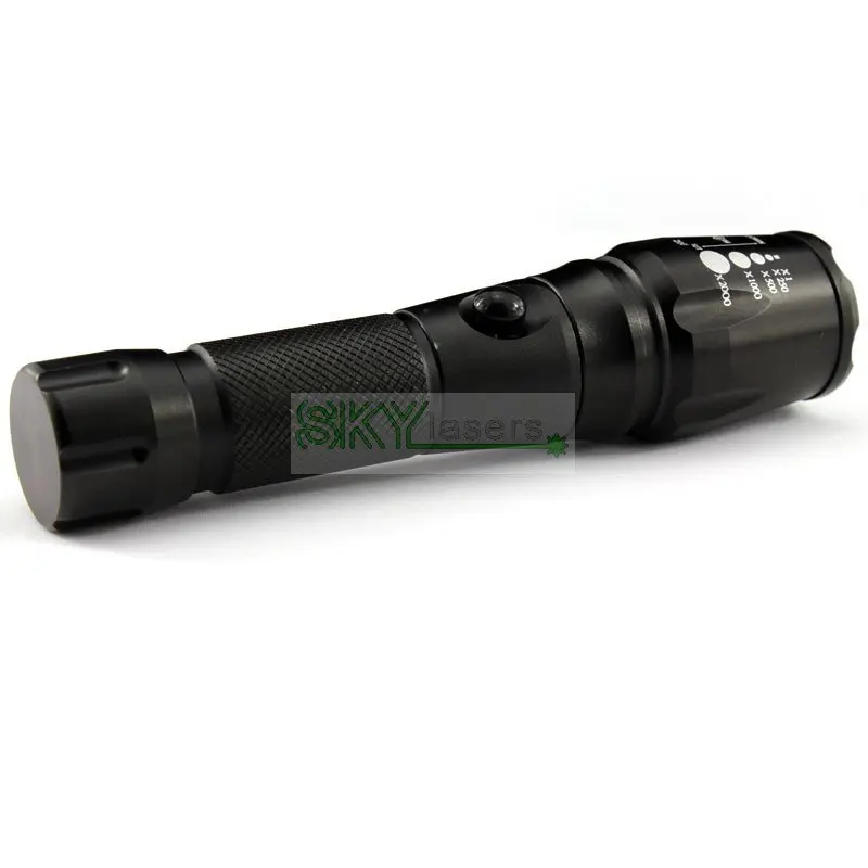 XM L T6 1600LM 7 режимный масштабируемый белый фонарик черный (1x18650/3 x AAA)|xm-l t6|flashlight