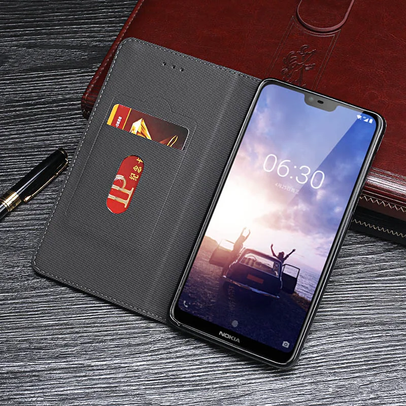 Чехол для Nokia 6 1 Plus чехол высокое качество Ретро стиль флип кожаный X6 2018 бизнес