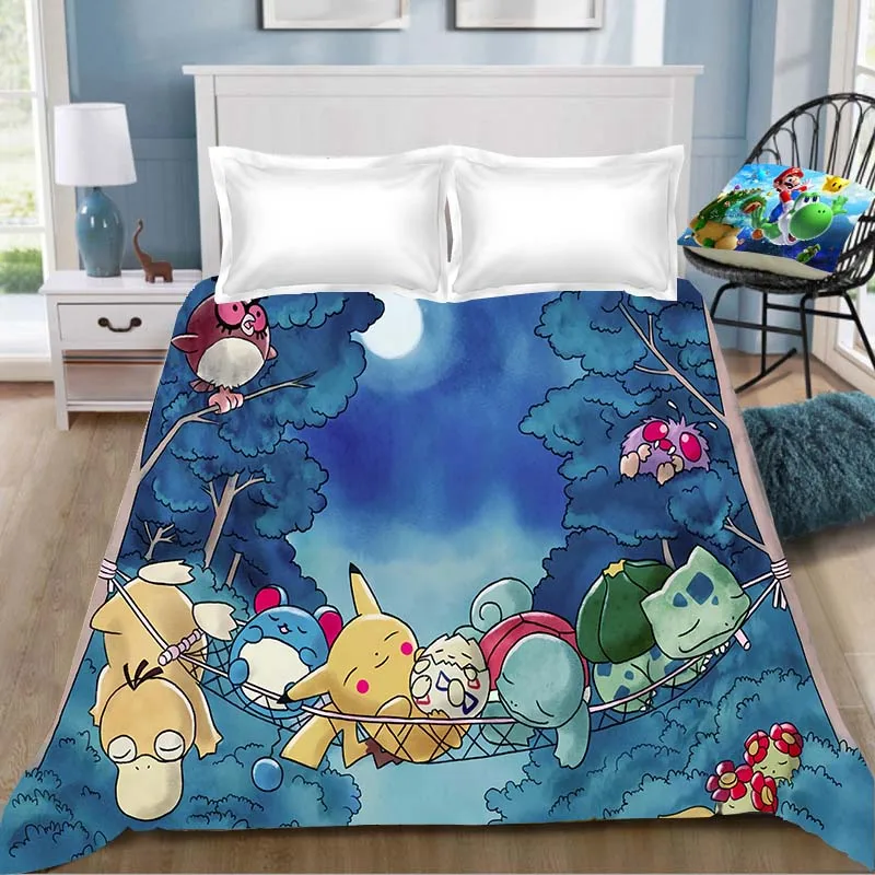 20 1 шт Покемон мультипликационным рисунком «Pokemon Go» с рисунком из аниме простыня с печатным рисунком из мультфильма аниме Покемон, одеяло, покрывало для детской комнаты Простыня(без наволочка - Цвет: 20