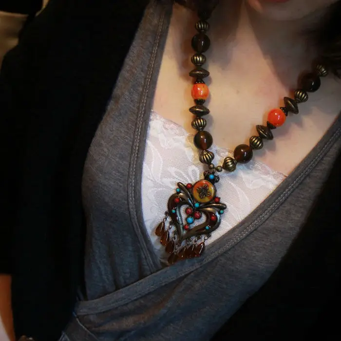 Тибет Непал Оптовые этнические Драгоценности Винтаж в форме сердца кулон