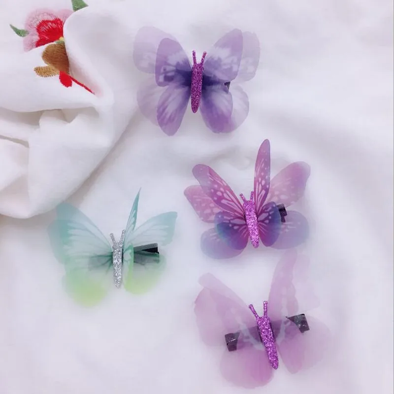 10pcs Fairy Fake Butterfly Hairpin Woodland Party Favor Kid Barrette Cute Theme Girls Animal Flying Hair Clip | Красота и здоровье