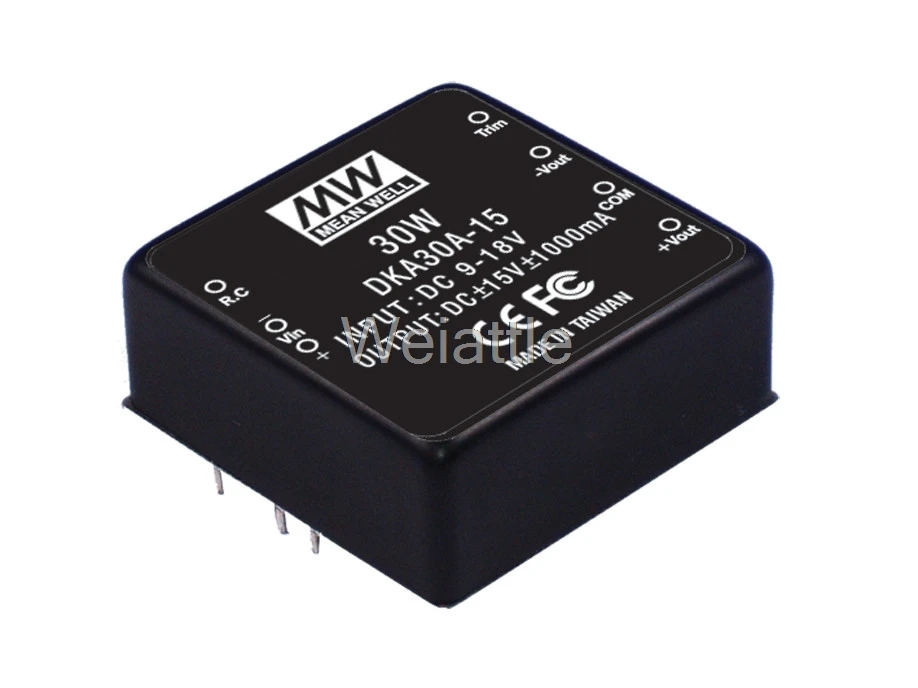 

MEAN WELL Оригинал DKA30C-15 15V 1000mA meanwell DKA30 15V 30W DC-DC Регулируемый двойной выходной преобразователь