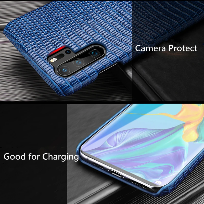 P30 Pro Чехол Из Натуральной Кожи Ящерицы для Huawei P20 задняя крышка из натуральной