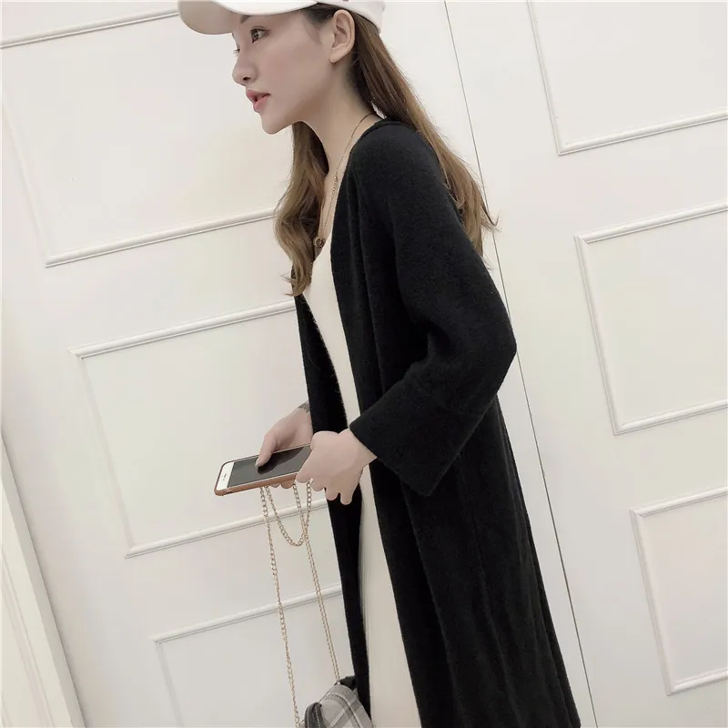 2019 Women Solid Sweater V Neck Knitted Female Cardigans Slim Casual Khaki |