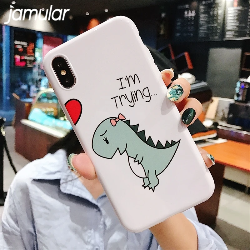 Чехол для телефона JAMULAR iPhone 7 8 Plus 6 6S Модный чехол с рисунком динозавра XS MAX X XR