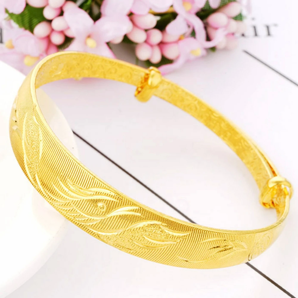 

Womens Adjustable Bangle Bracelet Yellow Gold Filled Womens Jewelry Gift