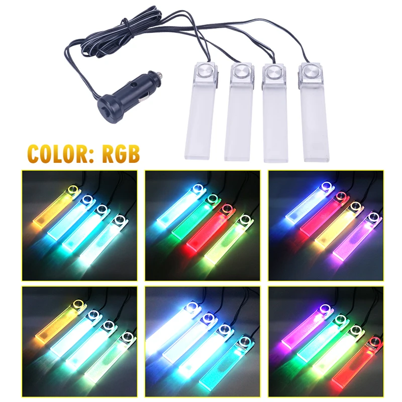 Multicolor 4 in 1 Ambient Light LED Atmosphere Auto Interior Inner Door Bowl handle Armrest Car | Автомобили и мотоциклы