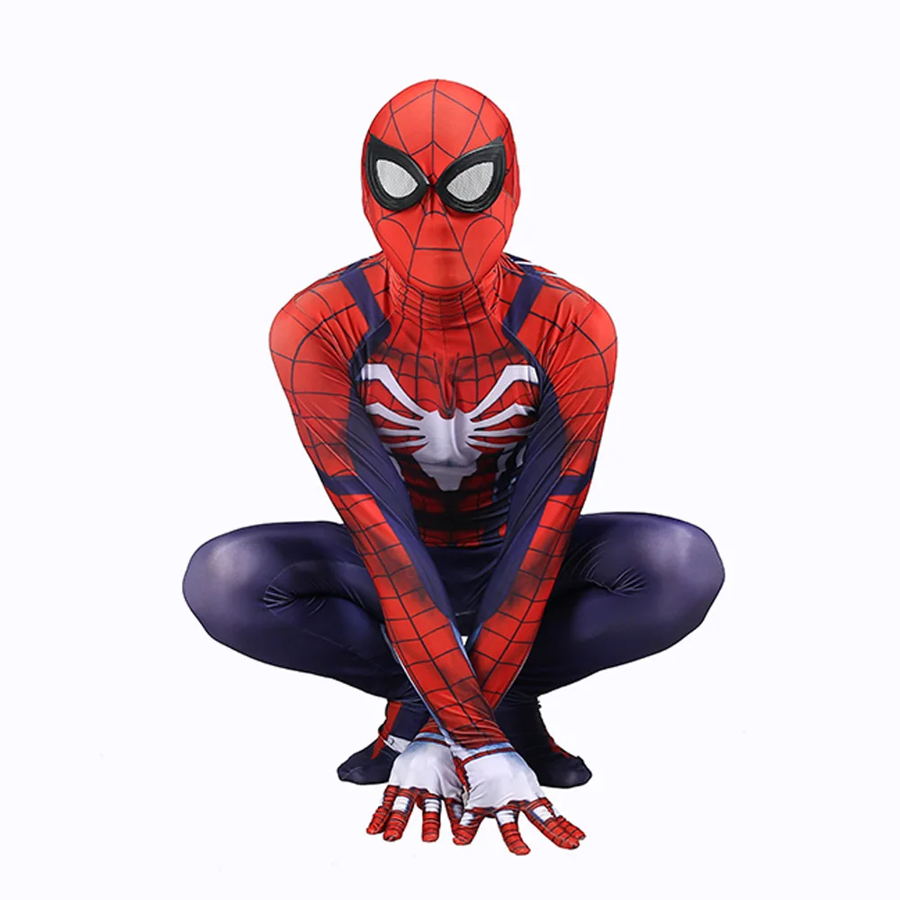 Adult A glasses Костюм для взрослых/детей с изображением Человека-паука, PS4, insomniac, костюм для мальчиков-паука, 3d-принт, спандекс, костюм Человека-паука на Хэллоуин, костюм зентай - Цвет: Adult A glasses