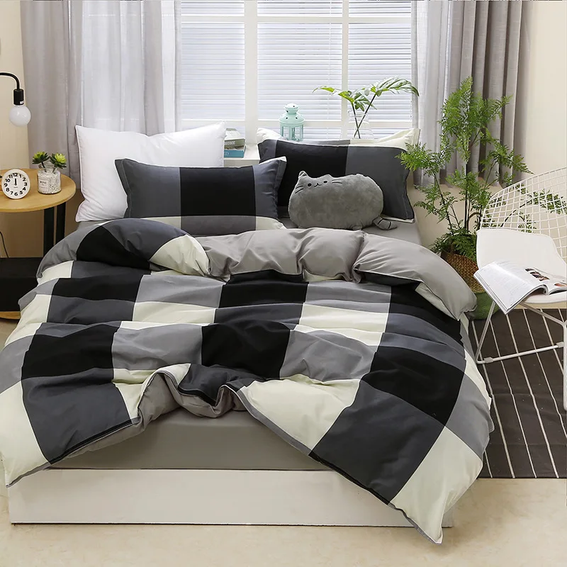 Комплект постельного белья из мягкого хлопка 3/4 предметов односпальная