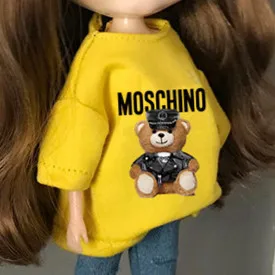 2 шт./лот Blyth Doll Одежда футболка+ джинсы модные штаны Одежда для куклы Барби, Azone, ob24, blyth, Kurkn 1/6 аксессуары для кукол - Цвет: only SHIRT D