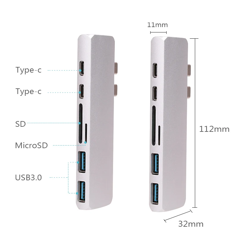 Концентратор Rovtop USB Type C адаптер 7 в 1 двойной порт док-станция для ноутбука MacBook Pro с
