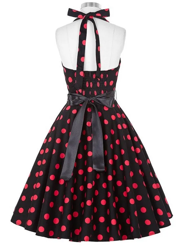 Женское винтажное платье в горошек ретро летнее стильное 2019|rockabilly dress|dress 50sdress 50s