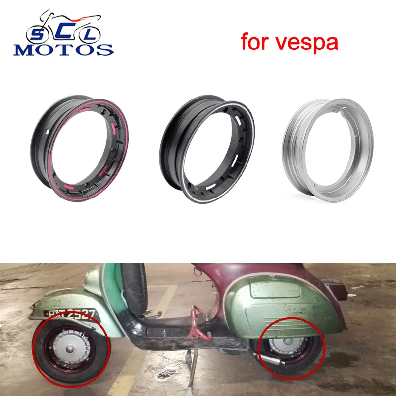 Sclmotos 10 дюймовые алюминиевые обода для скутера и мотоцикла Piaggio Vespa с гайкой