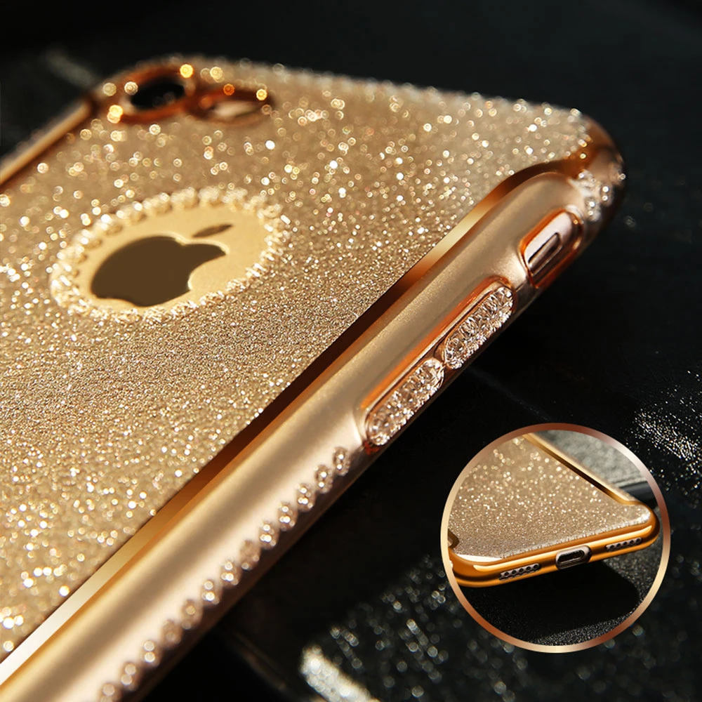 KISSCASE чехол со стразами и блестками для iPhone X XR XS Max Girly чехлы телефонов 5S SE 6s 7 8 Plus