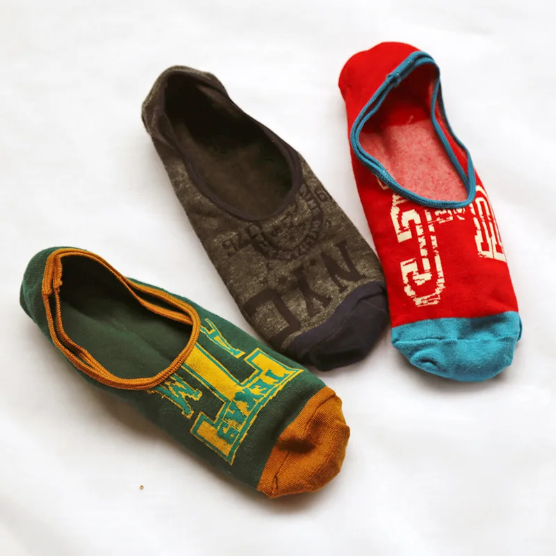 Новые мужские хлопковые летние носки-башмачки с индивидуальными буквами