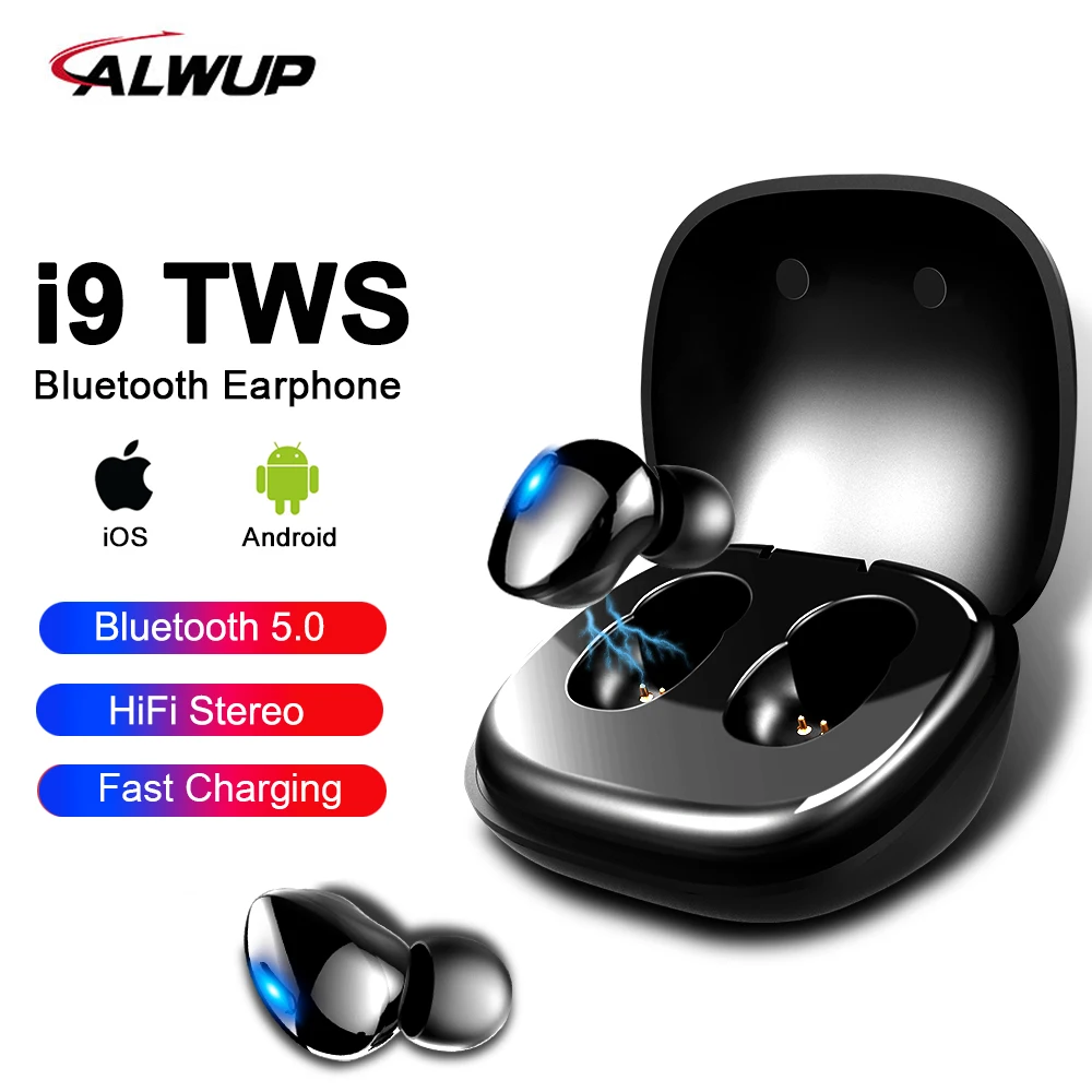 Беспроводные наушники Alwup TWS Bluetooth 5 0 3D стерео Hi Fi гарнитура IPX5 водонепроницаемые