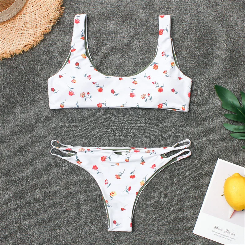 SAKKUS 2019 цветочный принт Купальник Купальники микро бикини набор купальный костюм