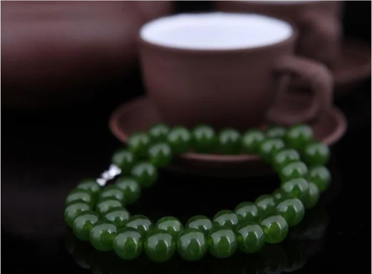 Высокое качество оптовая продажа красивое зеленое ожерелье 08 мм модные