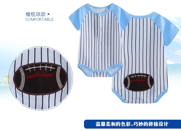 2016 Детские боди из чистого хлопка одежда с коротким рукавом и круглым вырезом