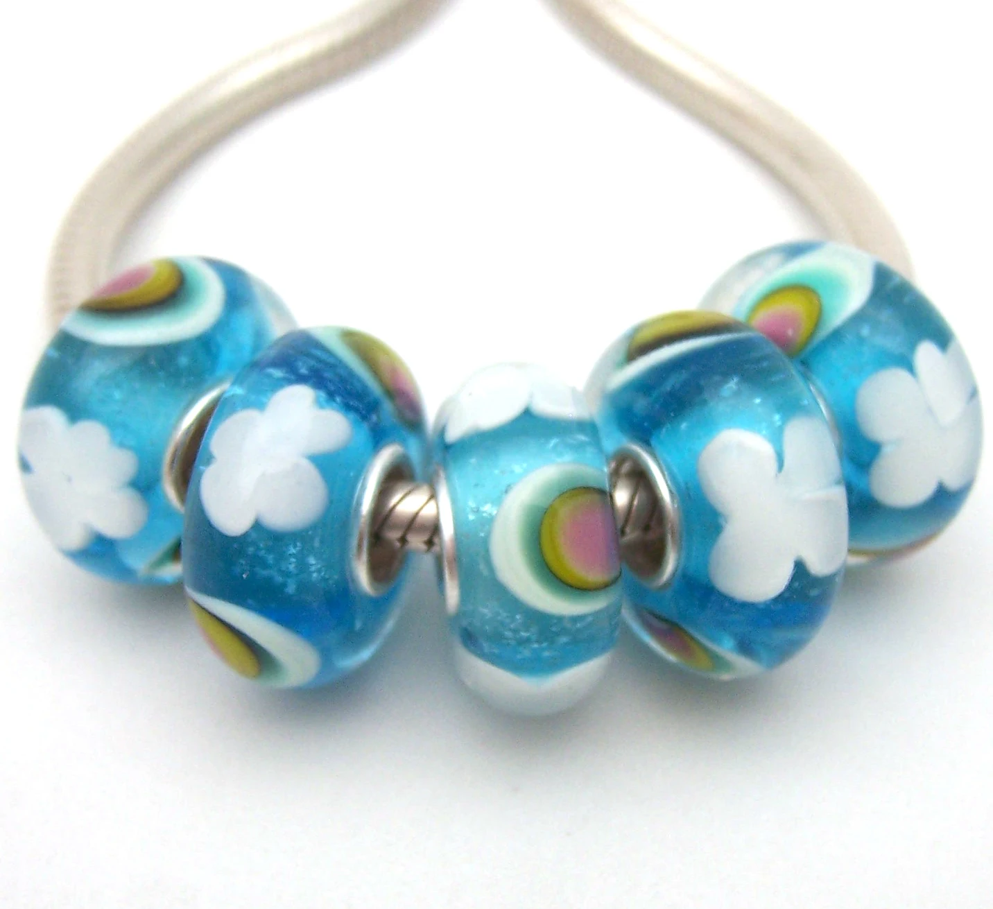 JGWG786 5X 100% Authenticity S925 Sterling Silver Beads Murano Glass beads Fit European Charms Bracelet diy jewelry Lampwork | Украшения и
