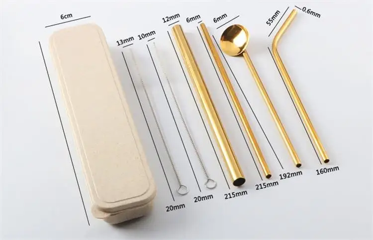 Многоразовые металлические питьевые соломинки наборы из нержавеющей стали 304