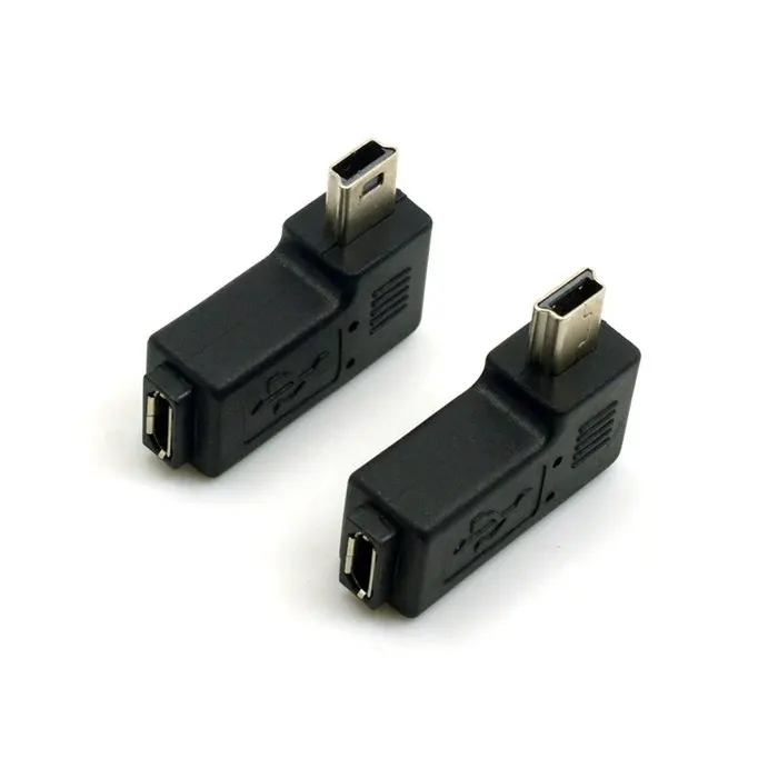 2 шт. 90 градусов левый и правый угловой мини USB 5pin папа к Micro Женский синхронизации