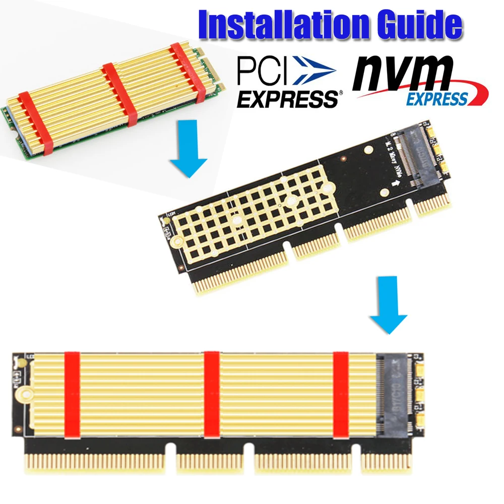 Адаптер M.2 SSD на PCIE X16/X8/X4 карта интерфейса M Key поддержка PCI Express 3 0 2230 2280