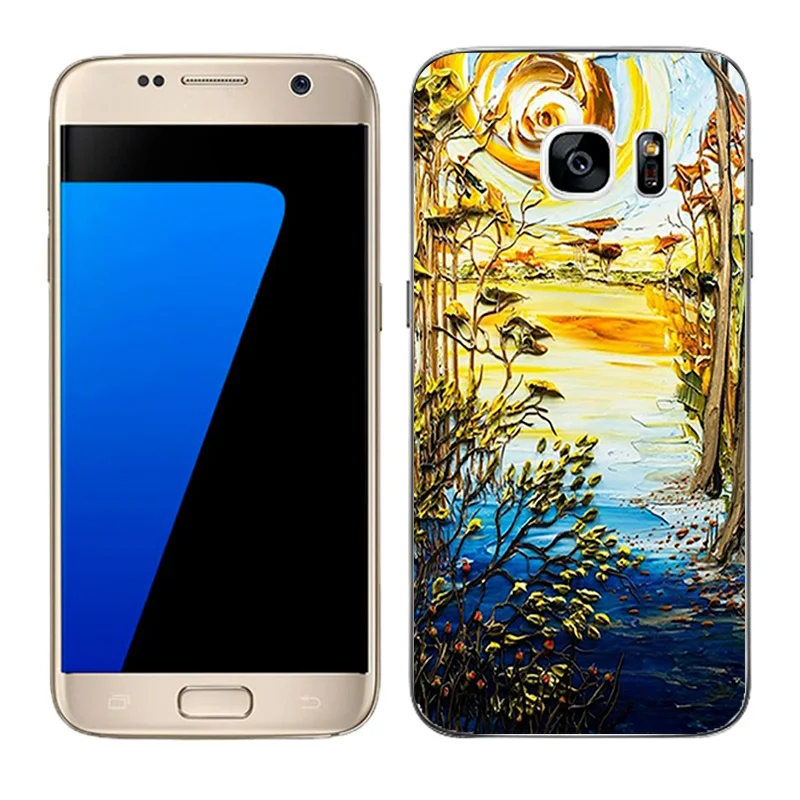 Прозрачный мягкий силиконовый чехол для телефона для Galaxy S7 чехлы для телефонов задняя матовая крышка для samsung G930 G9308 покрытым масляной краской Coque