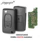 Пульт дистанционного управления jingyuqin 434 МГц ASK FSK, 2 кнопки, брелок для Citroen C2 C3 C4 C5 C6 C8 Xsara Picasso CE0523 Ce0536 VA2HCA Blade