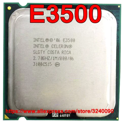 Оригинальный процессор Intel CPU Celeron E3500 2 70 ГГц/1 Мб/800 МГц двухъядерный разъем 775