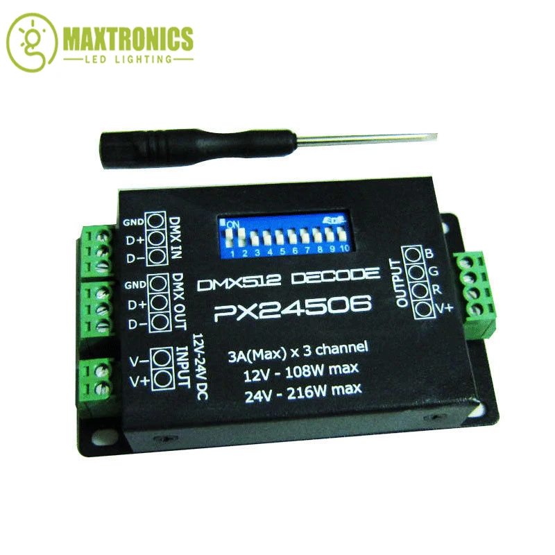Светодиодный контроллер PX24506 светодиодный декодер DMX 512 драйвер декодера 9A