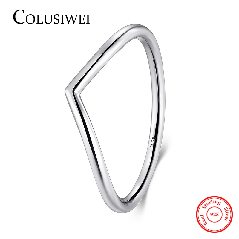 COLUSIWEI, 3 стиля, настоящее 925 пробы, серебряное, простое, модное, геометрическое кольцо, Штабелируемый палец, прозрачное, свадебное ювелирное изделие для женщин, кольца - Цвет камня: R446