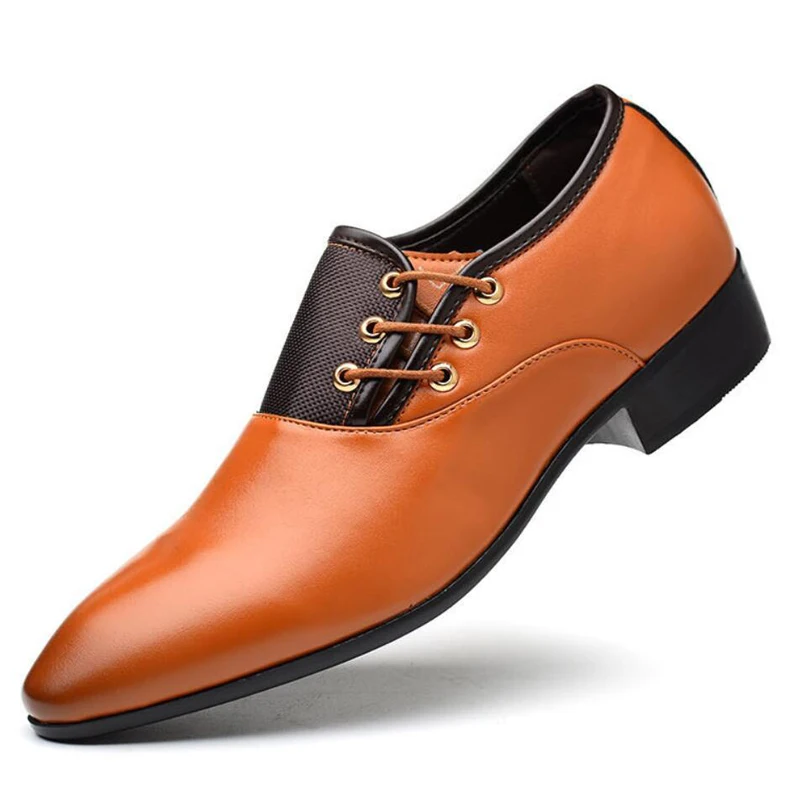 Men's Wedding Shoe Oxfords For Mens Shoes Formal Leather Black Brogues Dress Lace-Up Men Casual Large Size 47 | Обувь