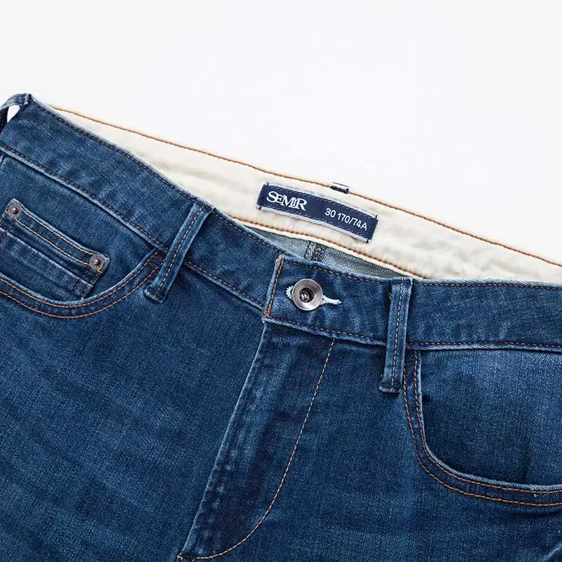 SEMIR Новинка осени 2019 стильные мужские повседневные джинсы высокое качество облегающие брюки упругие модные